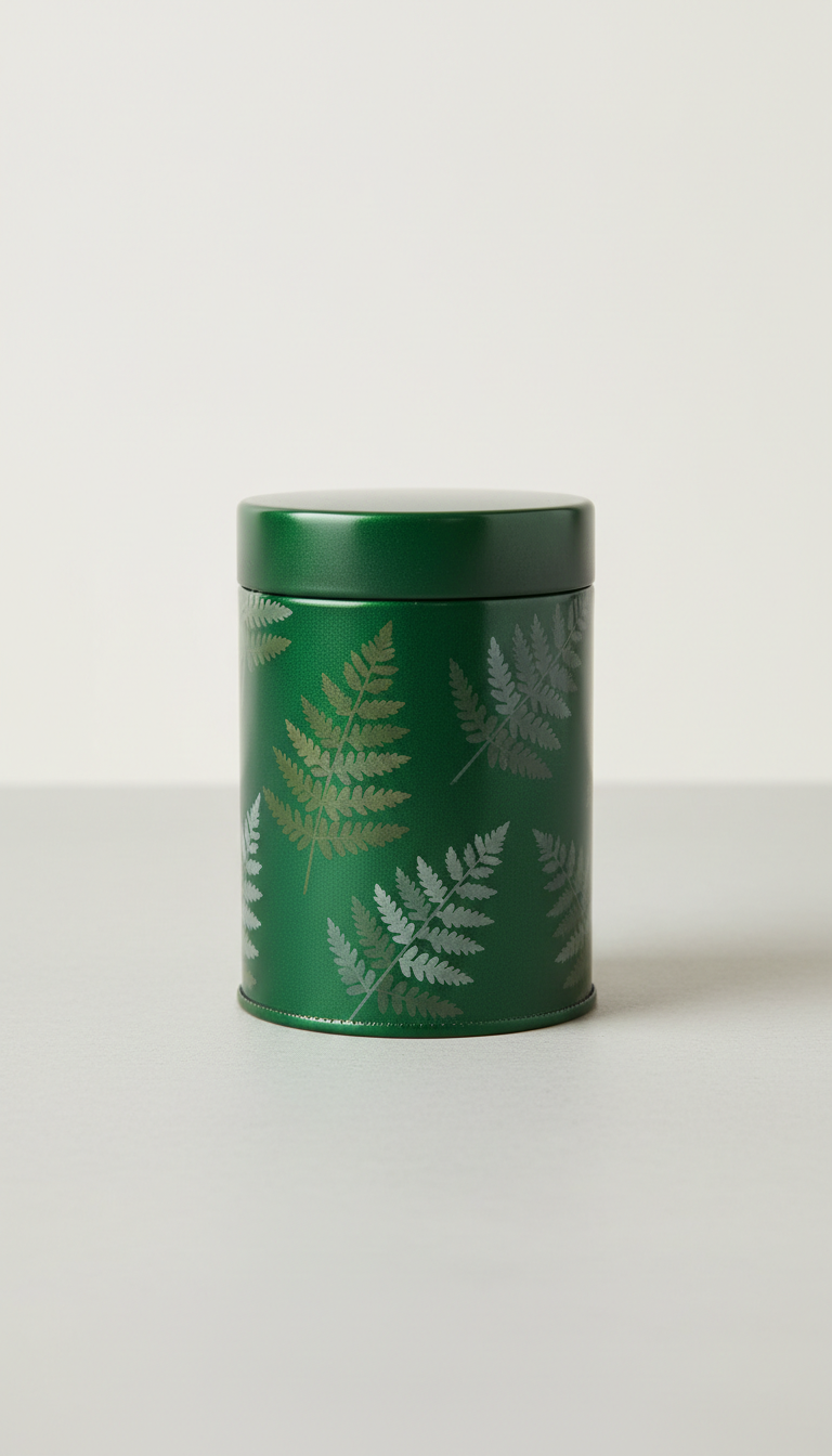Deep fern loose-leaf tea tin